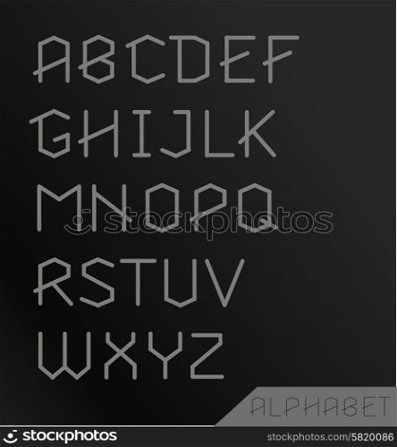 Paper cut alphabet set. Typographic sign, modern design