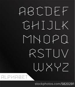 Paper cut alphabet set. Typographic sign, modern design
