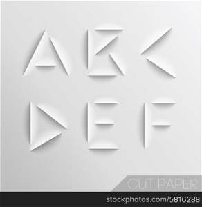 Paper cut alphabet set. Typographic sign with shadow.. Graphic Alphabet Set