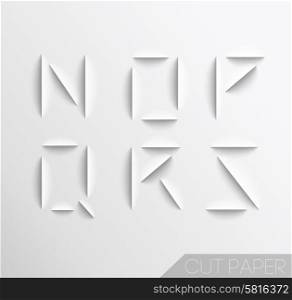 Paper cut alphabet set. Typographic sign with shadow.. Graphic Alphabet Set
