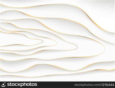 Paper Cut Background with Golden Edges