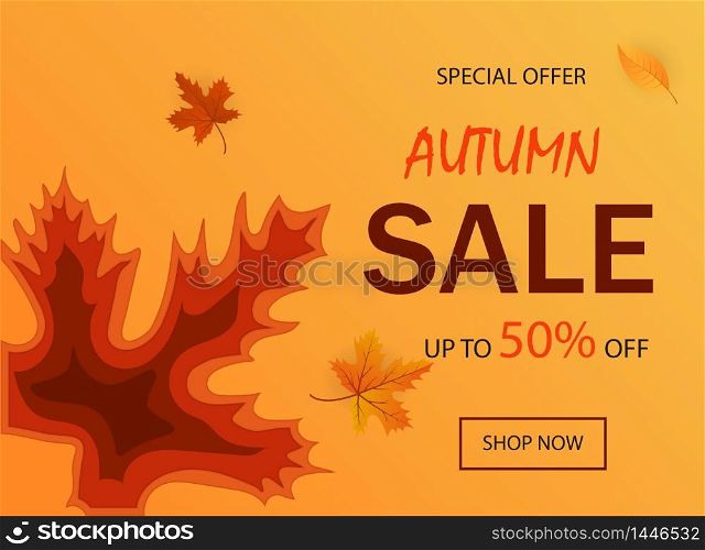 Paper cut banner of sale for website.Autumn sale abstract paper cut background. Sale promotional material with liquid shape in flat style.Design for banner, leaflet, placard, website. vector eps10. Paper cut banner of sale for website.Autumn sale abstract paper cut background. Sale promotional material with liquid shape in flat style.Design for banner, leaflet, placard, website. vector