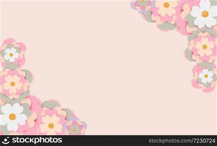 Paper cut flower holiday background Vector illustration
