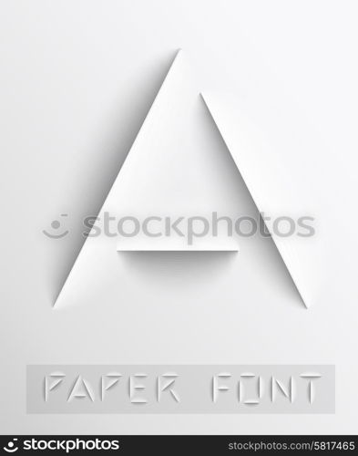 Paper cut letter. Typographic sign with shadow.. Paper cut letter. Typographic