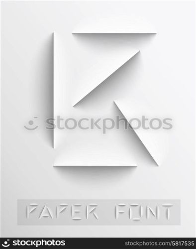 Paper cut letter. Typographic sign with shadow.. Paper cut letter. Typographic