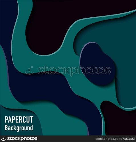Paper cut out background with 3d effect, carving art, vector illustration