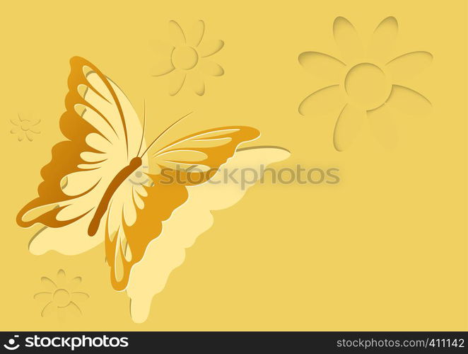 Paper Cut Out Butterfly Background