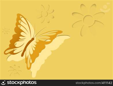 Paper Cut Out Butterfly Background