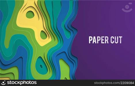Paper cut paper abstract geometric background. Graphic color background in paper cut style.. Paper cut paper abstract geometric background. Graphic color background in paper cut style. Purple, blue, green,yellow colors.