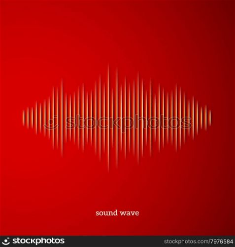 Paper cut sound waveform sign with shadow