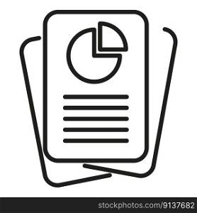 Paper data icon outline vector. Business document. Chart information. Paper data icon outline vector. Business document