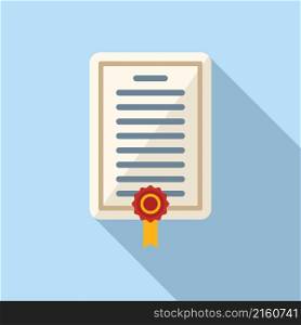 Paper diploma icon flat vector. Book final. Write test. Paper diploma icon flat vector. Book final