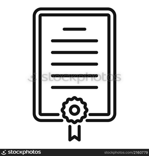 Paper diploma icon outline vector. Book final. Write test. Paper diploma icon outline vector. Book final
