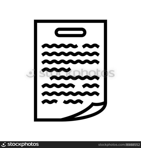 paper document file line icon vector. paper document file sign. isolated contour symbol black illustration. paper document file line icon vector illustration
