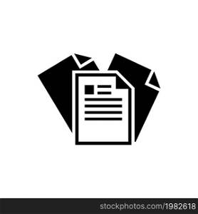 Paper Document. Flat Vector Icon illustration. Simple black symbol on white background. Paper Document sign design template for web and mobile UI element. Paper Document Flat Vector Icon