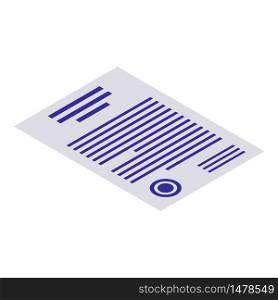 Paper document icon. Isometric of paper document vector icon for web design isolated on white background. Paper document icon, isometric style