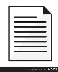 paper document icon on white background. flat style. paper document icon for your web site design, logo, app, UI. white document symbol. contract document sign.