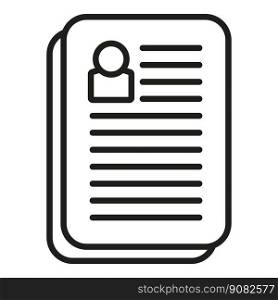 Paper document icon outline vector. Human work. Leader person. Paper document icon outline vector. Human work