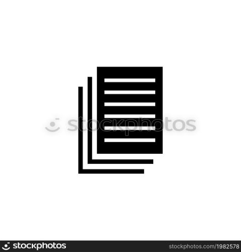 Paper Documents. Flat Vector Icon illustration. Simple black symbol on white background. Paper Documents sign design template for web and mobile UI element. Paper Documents Flat Vector Icon