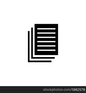 Paper Documents. Flat Vector Icon illustration. Simple black symbol on white background. Paper Documents sign design template for web and mobile UI element. Paper Documents Flat Vector Icon