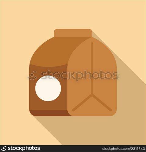 Paper dog food pack icon flat vector. Pet feed. Snack package. Paper dog food pack icon flat vector. Pet feed