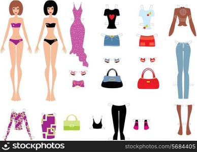 Paper dolls with clothes