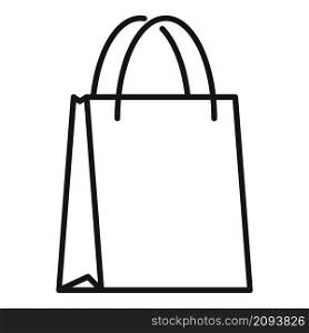 Paper eco bag icon outline vector. Fabric handle. Market eco bag. Paper eco bag icon outline vector. Fabric handle