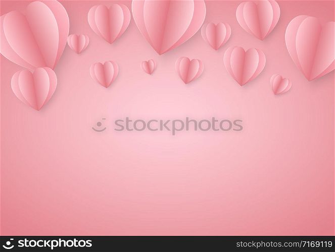 Paper elements in shape of heart greeting card design, stock vector