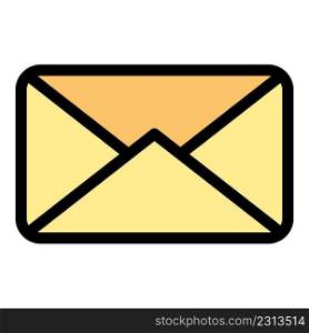 Paper envelope icon. Outline paper envelope vector icon color flat isolated. Paper envelope icon color outline vector