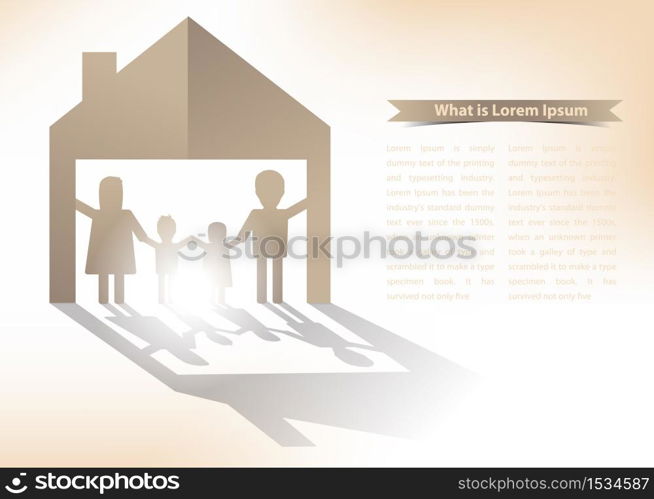 paper family concept, Vector illustration