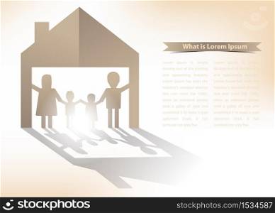paper family concept, Vector illustration