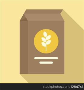 Paper flour package icon. Flat illustration of paper flour package vector icon for web design. Paper flour package icon, flat style