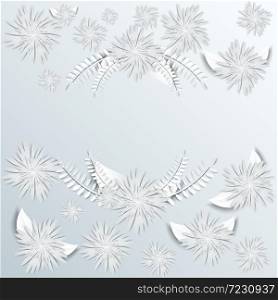 Paper flowers isolated Vector illustration background