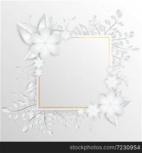 Paper flowers Set isolated Vector illustration background