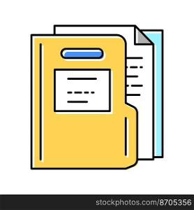 paper folder color icon vector. paper folder sign. isolated symbol illustration. paper folder color icon vector illustration