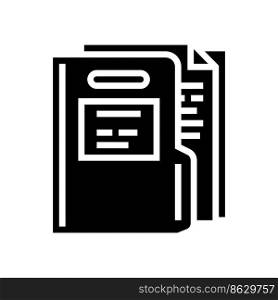 paper folder glyph icon vector. paper folder sign. isolated symbol illustration. paper folder glyph icon vector illustration