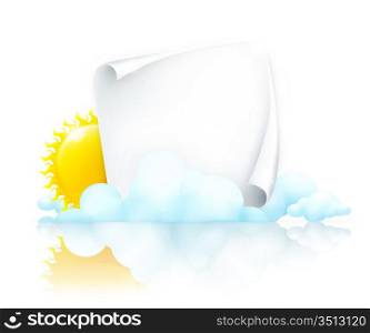 Paper frame in clouds, 10eps