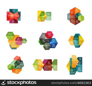 Paper geometric abstract infographic layouts. Paper geometric abstract infographic layouts. Vector business templates