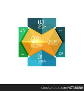 Paper geometric abstract infographic layouts. Paper geometric abstract infographic layouts. Vector business templates
