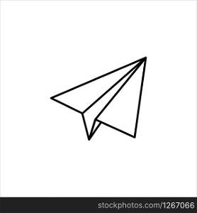 Paper hand plane vector in style white background