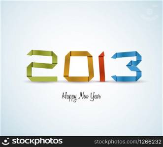 Paper Happy New Year 2013 vector card made from colorful paper stripes