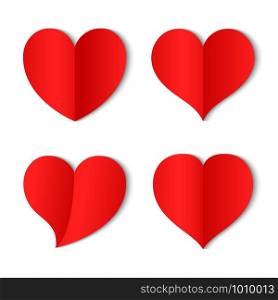 Paper Heart , Love Background Icon Banner , Sign symbol , Vector Illustration