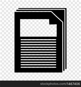 Paper icon. Simple illustration of paper vector icon for web. Paper icon, simple black style
