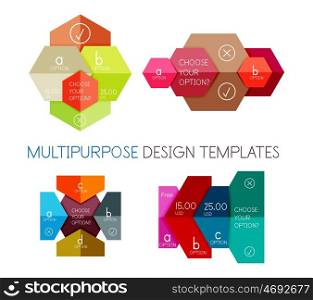 Paper infographic banners and stickers. For banners, business backgrounds, presentations