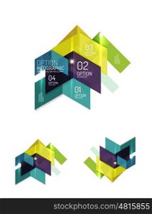 Paper infographic elements for business background, presentation or message with options and buttons