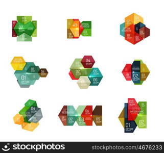 Paper infographic layout design templates for backgrounds, presentations and options