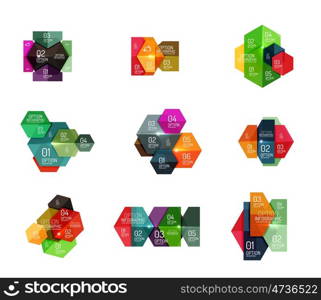 Paper infographic layout design templates for backgrounds, presentations and options