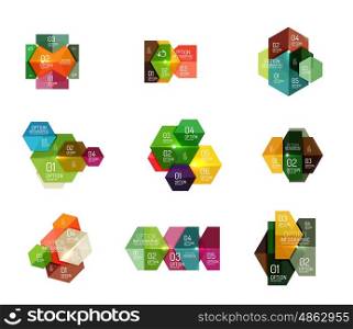 Paper infographic layout design templates for backgrounds, presentations and options