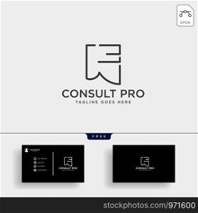 paper line consulting creative logo template vector illustration with business card, icon elements isolated. paper line consulting creative logo template vector illustration