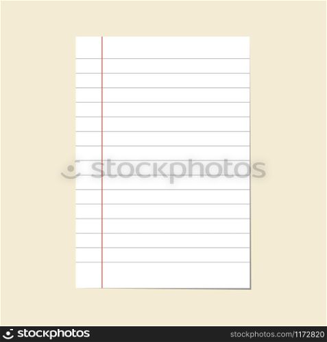 Paper line vector. Notebook paper sheet. Blank paper notepad in line. Paper line vector. Notebook paper sheet. Blank paper notepad